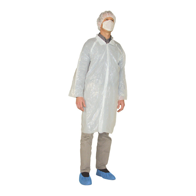 Besucherkittel aus Polyethylen weiß (10 Stück) - COVERGUARD