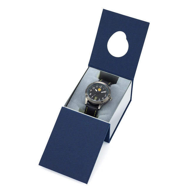 Herren Uhr schwarzes Leder Tarmac 701 M23 - Patrouille de France