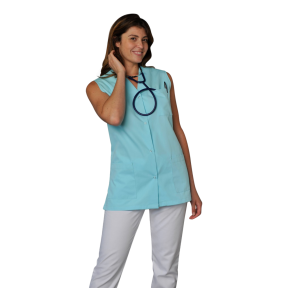 Tunique pressions sans manches Viviane Bleu - SNV