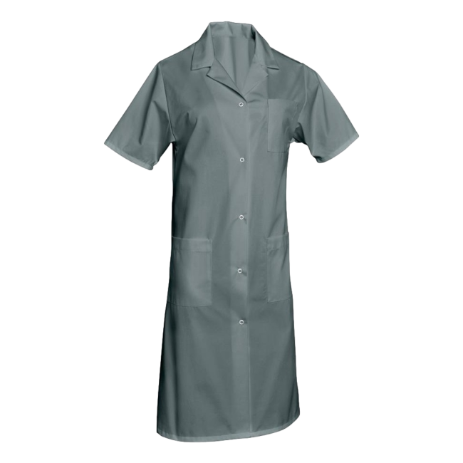 Polyester-Baumwolle-Kittel Madona kurzarm Grau - SNV