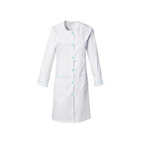 Blouse femme manches réglables Ariana Blanc et bleu pacifique - SNV