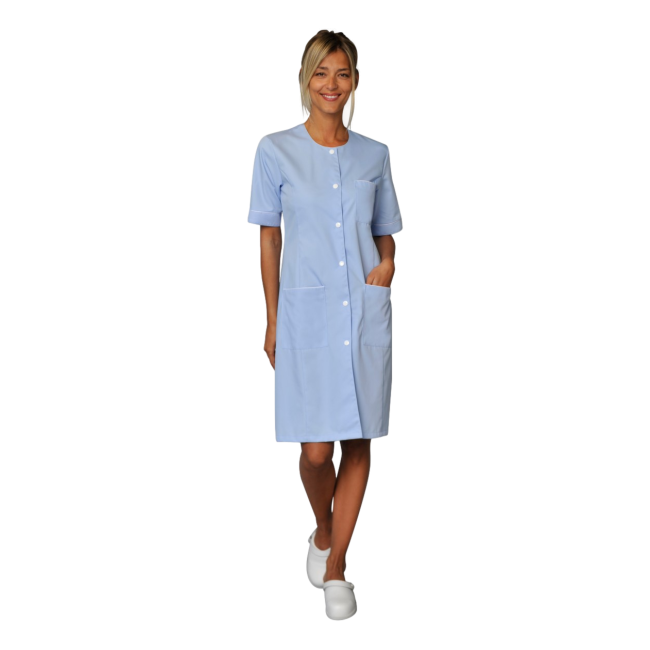 Blouse femme manches courtes Ariana Bleu ciel et blanc - SNV