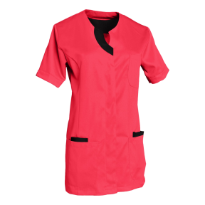 Damen-Tunika Kurzarm Lila Rosa und Schwarz - SNV