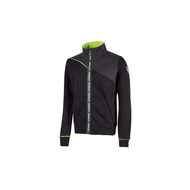 Sweatshirt met rits waterdicht Uranus Black Carbon - U Power