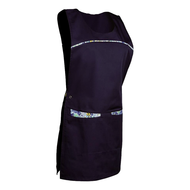 Damen-Überkleid Camille Marineblau mit blauen Blumenmuster - SNV