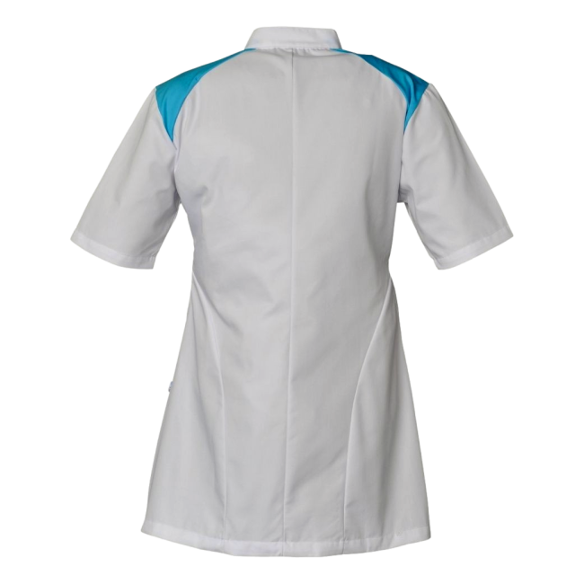 Dames tuniek korte mouwen Adèle Wit en atoll blauw - SNV