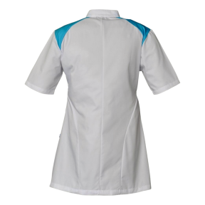 Tunique femme manches courtes Adèle Blanc et bleu atoll - SNV