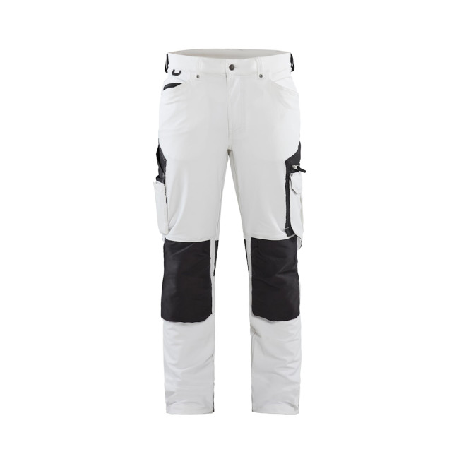 Schilder stretch 4D broek wit/donkergrijs - Blaklader
