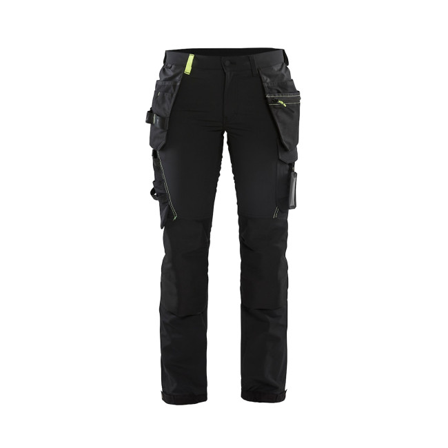Pantalon artisan stretch 4D femme noir/jaune - Blaklader