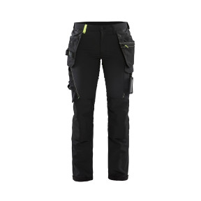 Pantalon artisan stretch 4D femme noir/jaune - Blaklader
