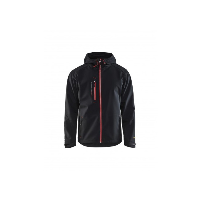Veste Softshell à capuche Noir/Rouge - Blaklader