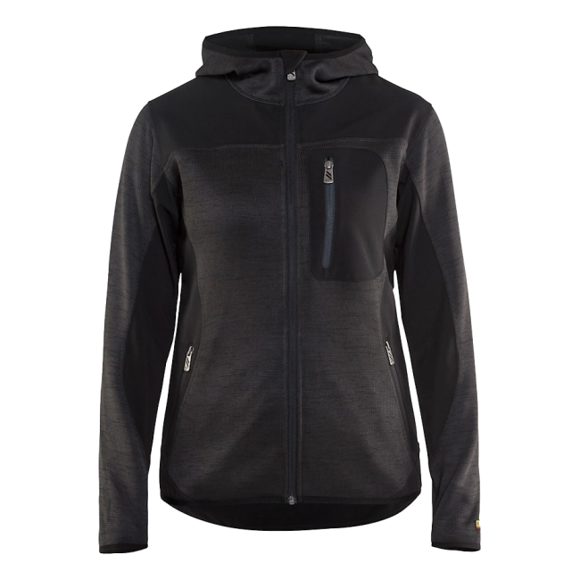 Veste tricotée à capuche femme Anthracite et noir - Blaklader
