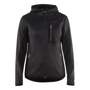 Veste tricotée à capuche femme Anthracite et noir - Blaklader