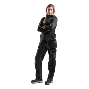 Veste tricotée à capuche femme Anthracite et noir - Blaklader