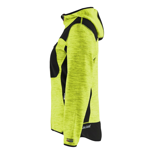 Veste tricotée à capuche femme Jaune fluo et noir - Blaklader