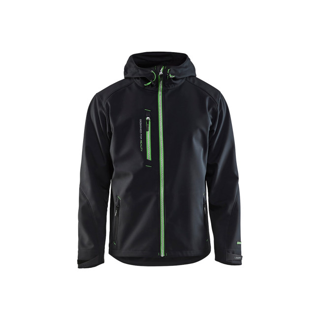 Kurtka Softshell z Kapturem Czarna/Zielona - Blaklader