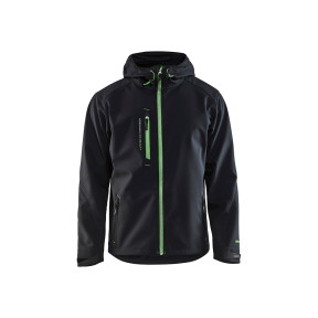 Veste Softshell à capuche Noir/Vert - Blaklader