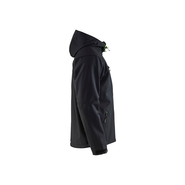 Softshell Jas met Capuchon Zwart/Groen - Blaklader