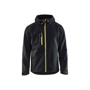 Softshell-Jacke mit Kapuze Schwarz/Gelb - Blaklader