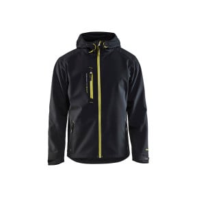 Softshell-Jacke mit Kapuze Schwarz/Gelb - Blaklader