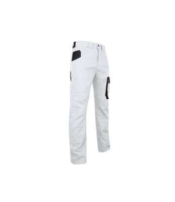 Pantalon type Peintre bicolore Blanc/Gris Nuit FACADE - LMA - T44