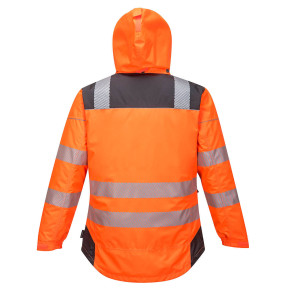 PARKA HV PW3POMARAŃCZOWA SZARA - PORTWEST