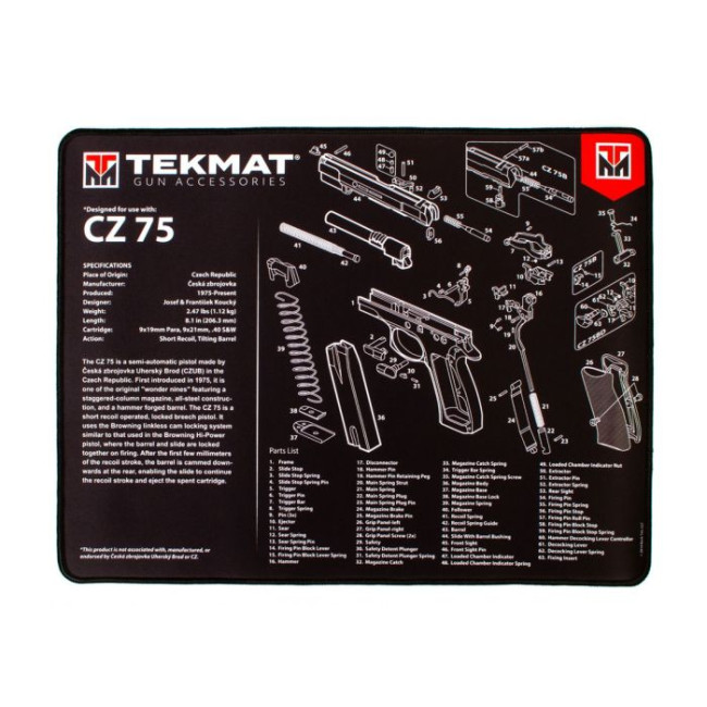 ULTRA 20 DEMONTAGEMATTE VOOR PISTOOL CZ-75 38X50cm - Tekmat