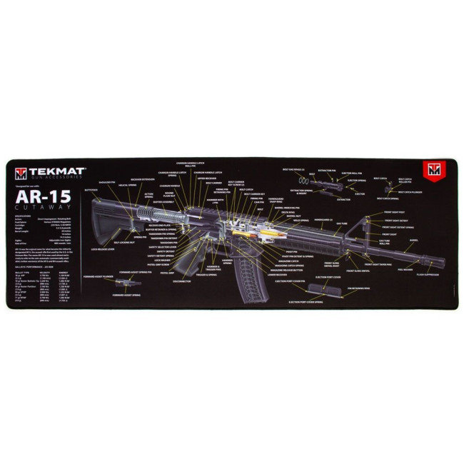 TAPIS DE DEMONTAGE ULTRA POUR AR-15 VUE 3D 38X111CM - Tekmat