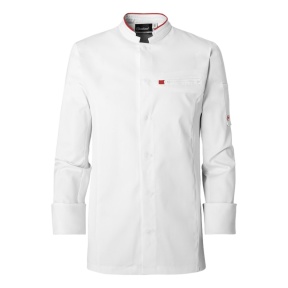 Veste de cuisine homme manches longues Crush Blanc et rouge - Molinel