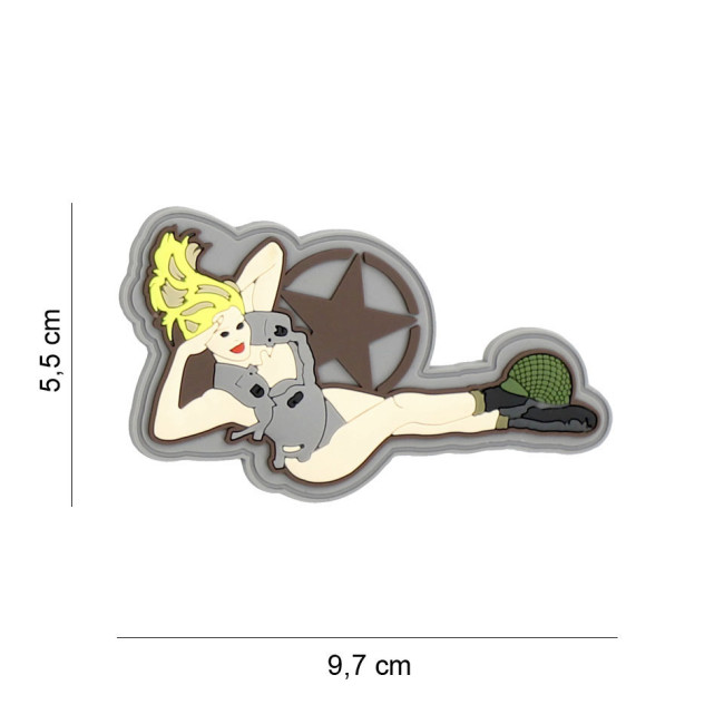 Patch 3D PVC Pinup girl laying - 101 Inc
