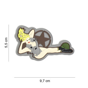 3D PVC Patch Pin-up Girl liegend - 101 Inc