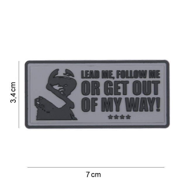 Patch 3D PVC Lead me, follow me grey - 101 Inc