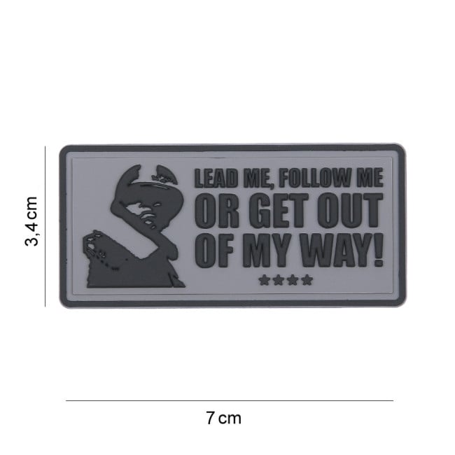 Patch 3D PVC Lead me, follow me grey - 101 Inc