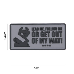 Patch 3D PVC Lead me, follow me grey - 101 Inc