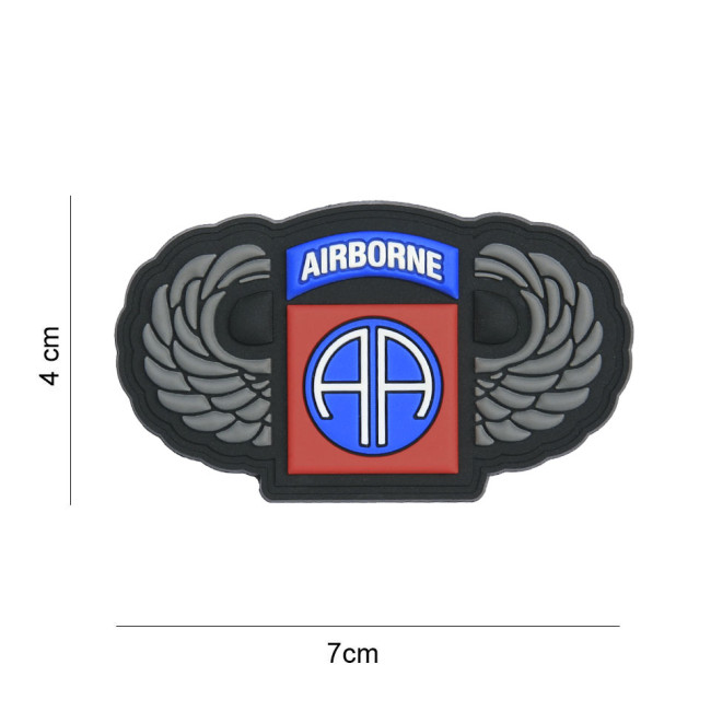 3D PVC Patch 82nd Airborne Silberflügel - 101 Inc
