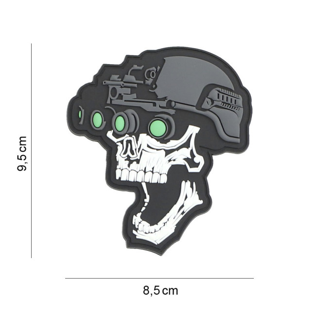 Patch 3D PVC Night vision skull wit - 101 Inc