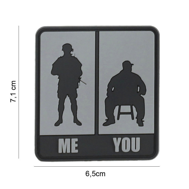 3D PVC Patch Me & You grau - 101 Inc