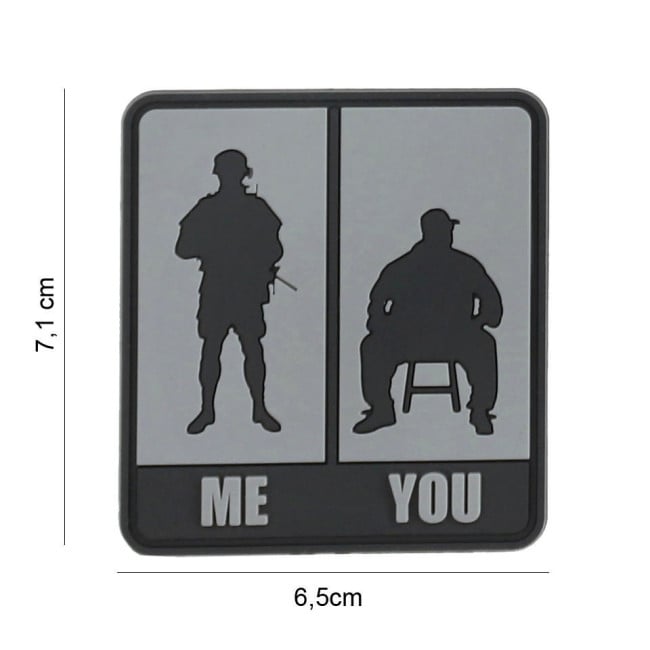 Patch 3D PVC Me & You grey - 101 Inc