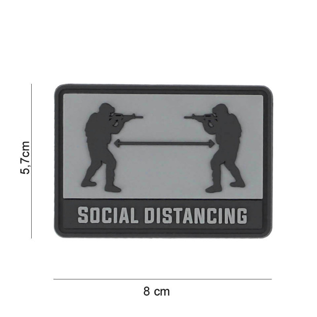 3D PVC Patch Social Distance grau - 101 Inc