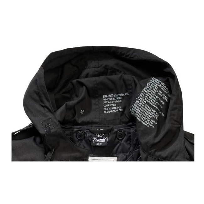 Militaire parka heren US M51 zwart - Brandit