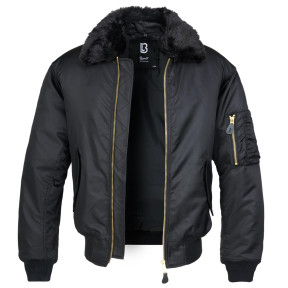 Blouson aviateur MA2 avec col fourrure noir - Brandit