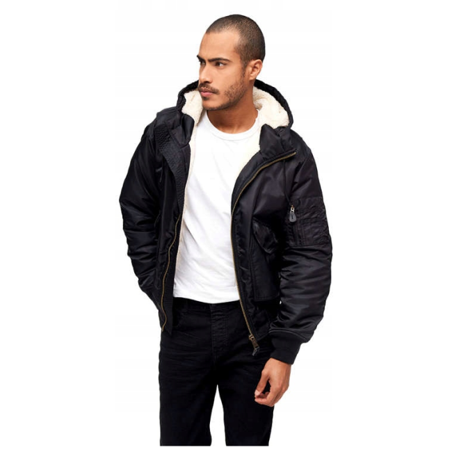 Blouson aviateur à capuche CWU noir - Brandit