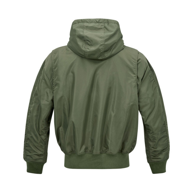 Olivgrüne CWU-Fliegerjacke mit Kapuze - Brandit