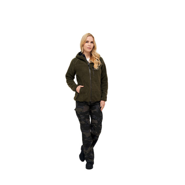 Veste femme polaire à capuche olive - Brandit