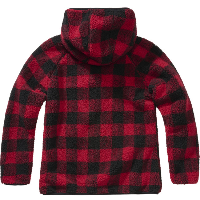 Dames fleece vest met capuchon rood/zwart - Brandit