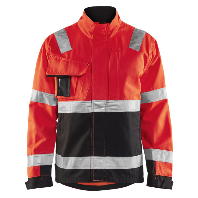 Warnschutzjacke rot fluoreszierend/schwarz 4064 - Blaklader