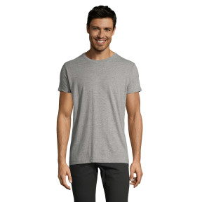 T-shirt heren ronde hals getailleerd Impérial Fit grijs gemêleerd - Sol's