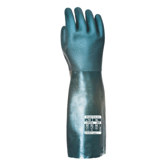PVC-Handschuhe 45 cm doppelt getaucht grün XL - Portwest