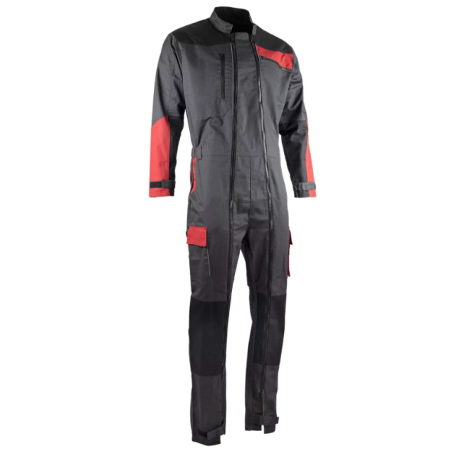 Overall 2 ritsen SESAME donkergrijs/zwart/rood - LMA
