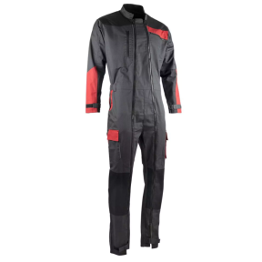 Combinaison 2 zips SESAME gris sombre/noir/rouge - LMA